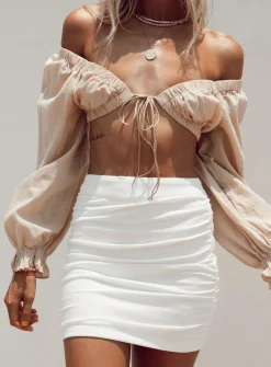 Princess Polly Benji Mini Skirt  White Fashion