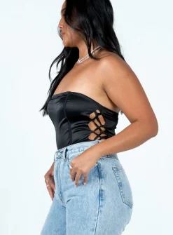 Princess Polly Benko Strapless Bodysuit  Black Best