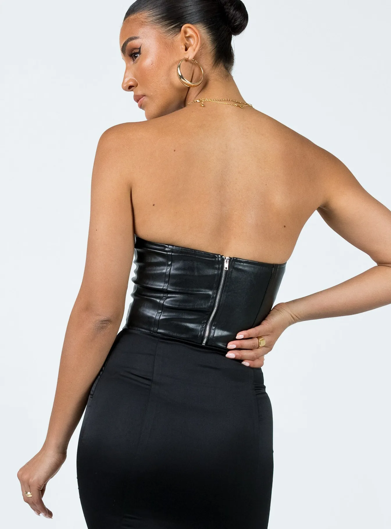 Princess Polly Beretta Pu Top Black Best