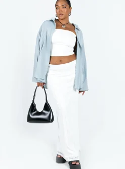 Princess Polly Berkshire Low Rise Maxi Skirt  White Sale