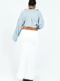Princess Polly Berkshire Low Rise Maxi Skirt  White Sale