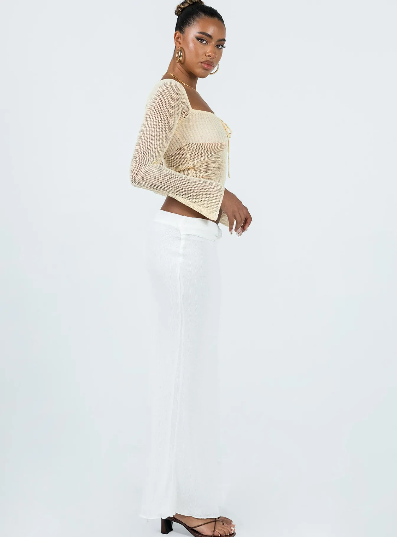 Princess Polly Berkshire Maxi Skirt White Clearance