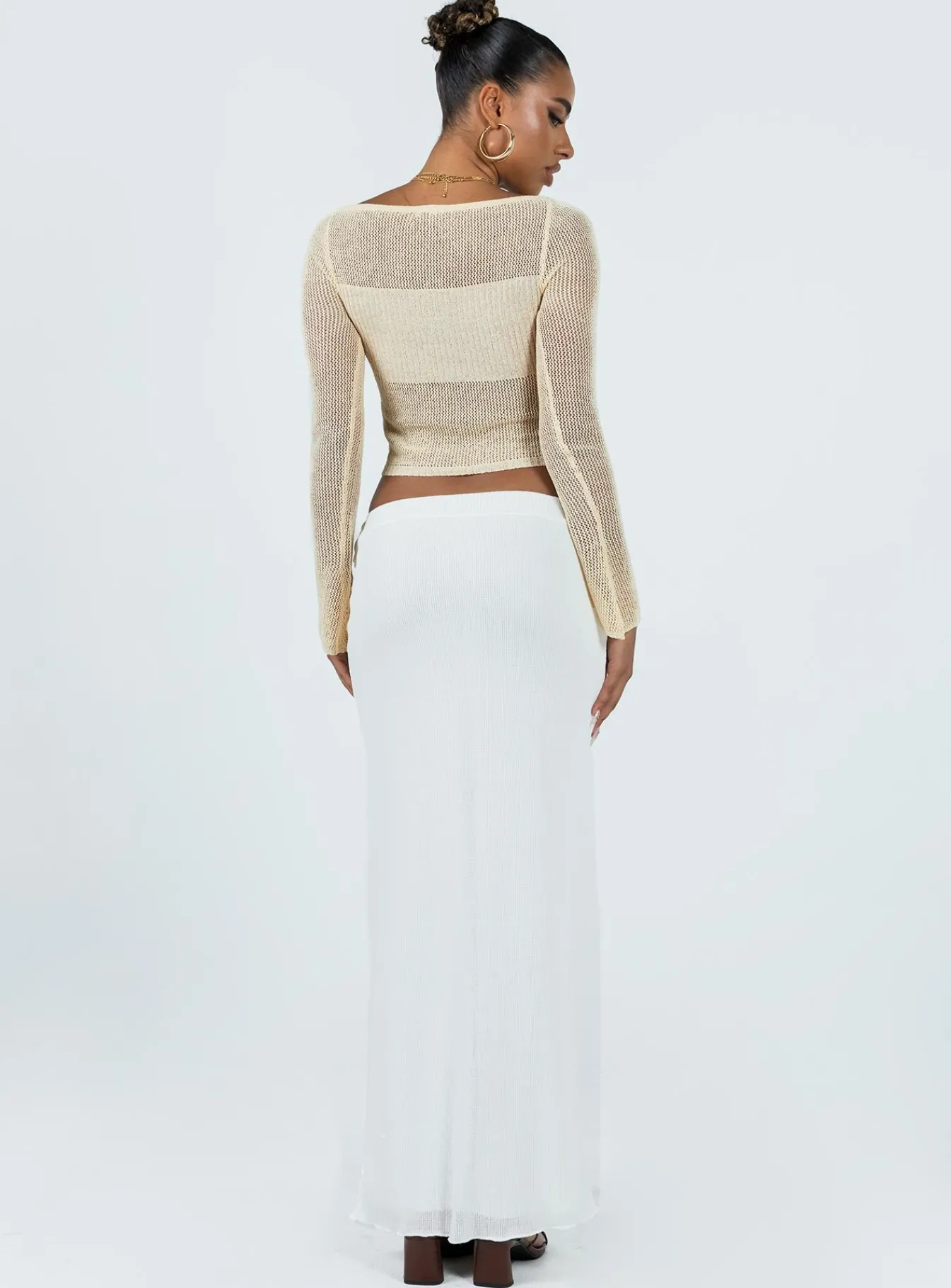Princess Polly Berkshire Maxi Skirt White Clearance