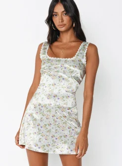 Princess Polly Berlin Satin Mini Dress  White Discount