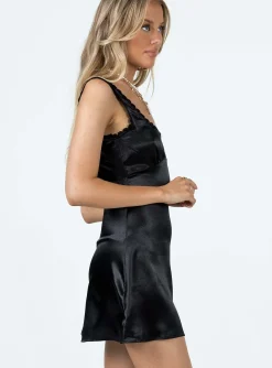 Princess Polly Berlin Satin Mini Dress Black Store