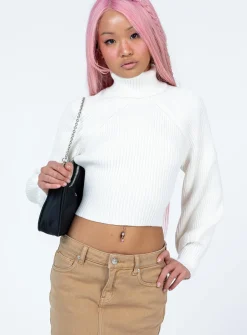 Princess Polly Bernadette Sweater  White Outlet