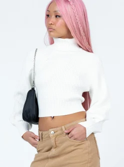 Princess Polly Bernadette Sweater  White Outlet