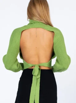 Princess Polly Bernadette Sweater  Green Hot