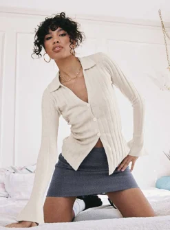 Princess Polly Beryl Long Sleeve Top  Bone Cheap