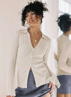 Princess Polly Beryl Long Sleeve Top  Bone Cheap