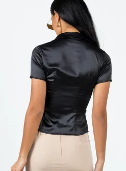 Princess Polly Bessie Top Black New