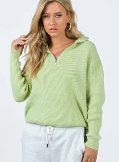 Princess Polly Bessy Knit Sweater  Sage Cheap