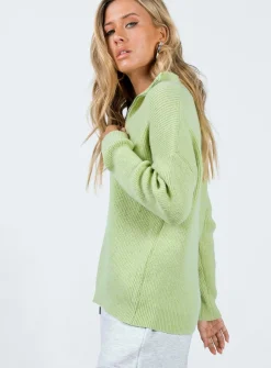 Princess Polly Bessy Knit Sweater Sage Cheap