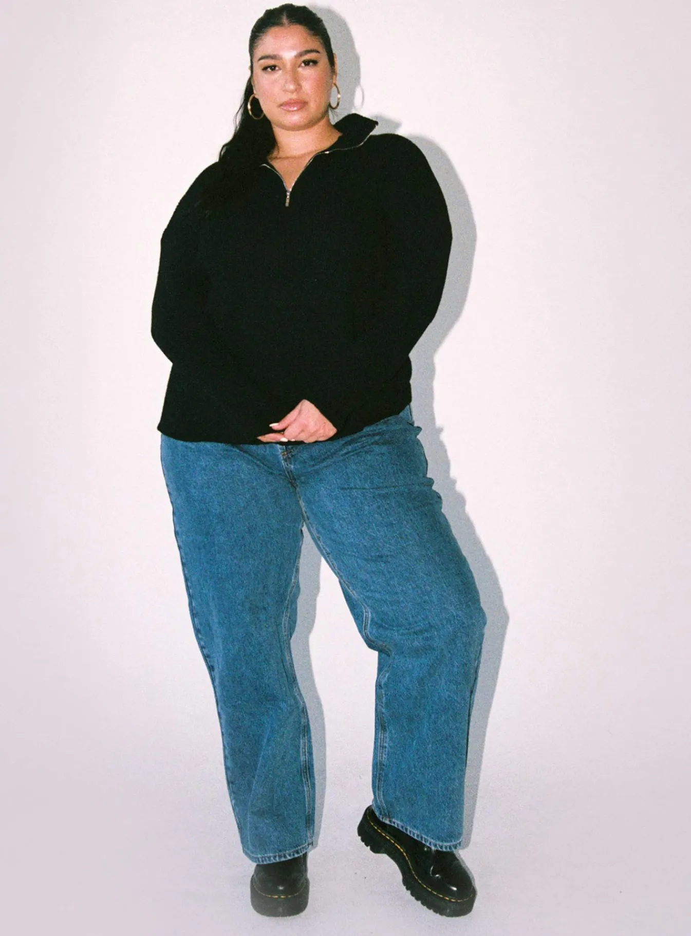 Princess Polly Bessy Knit Sweatercurve Black Best Sale