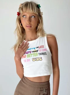 Princess Polly Better Things Tank Top White Outlet