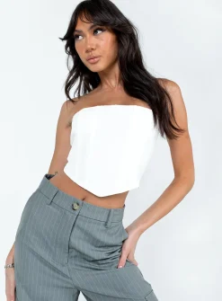 Princess Polly Beverly Strapless Top  White Store