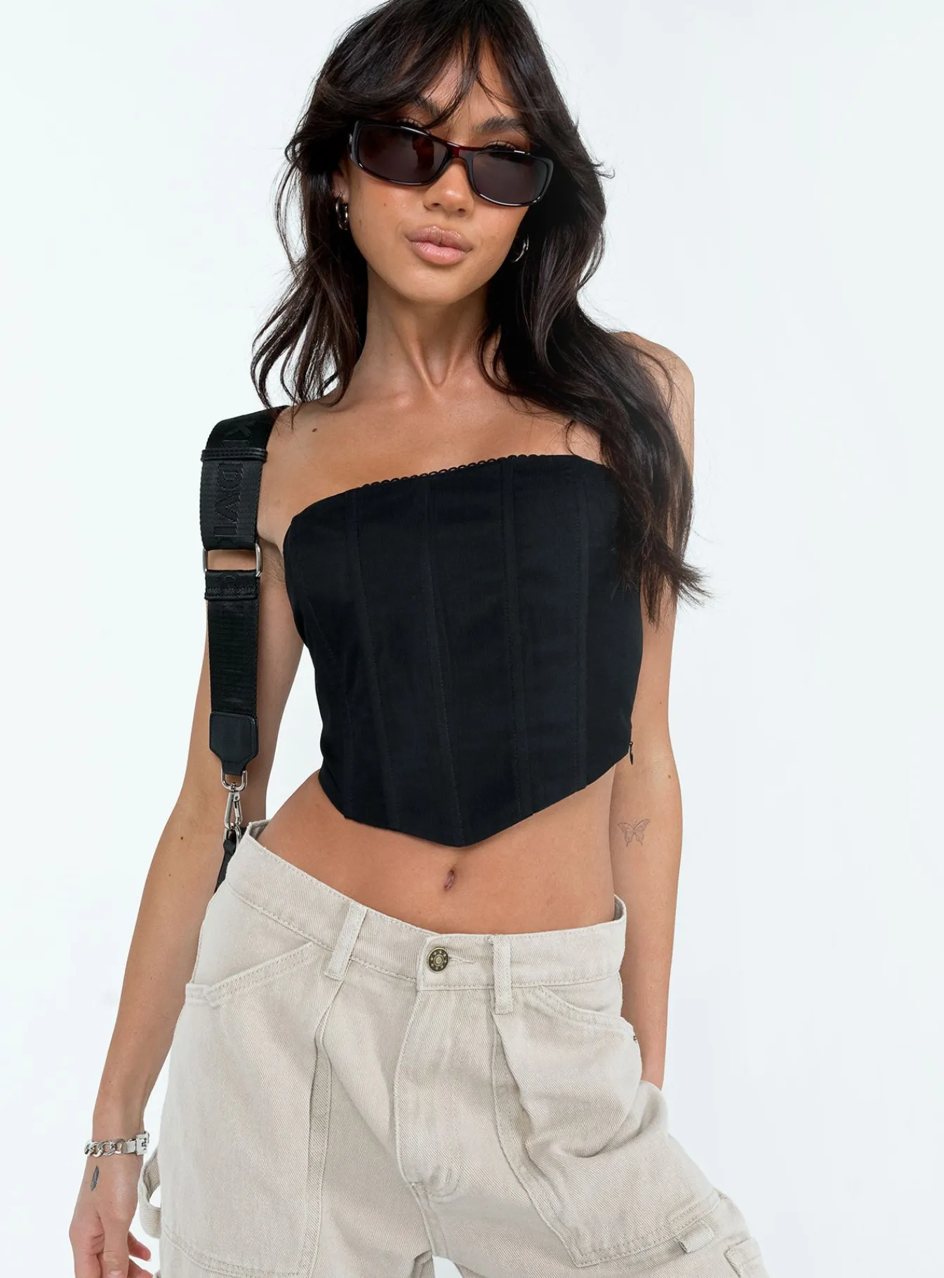 Princess Polly Beverly Strapless Top Black Best
