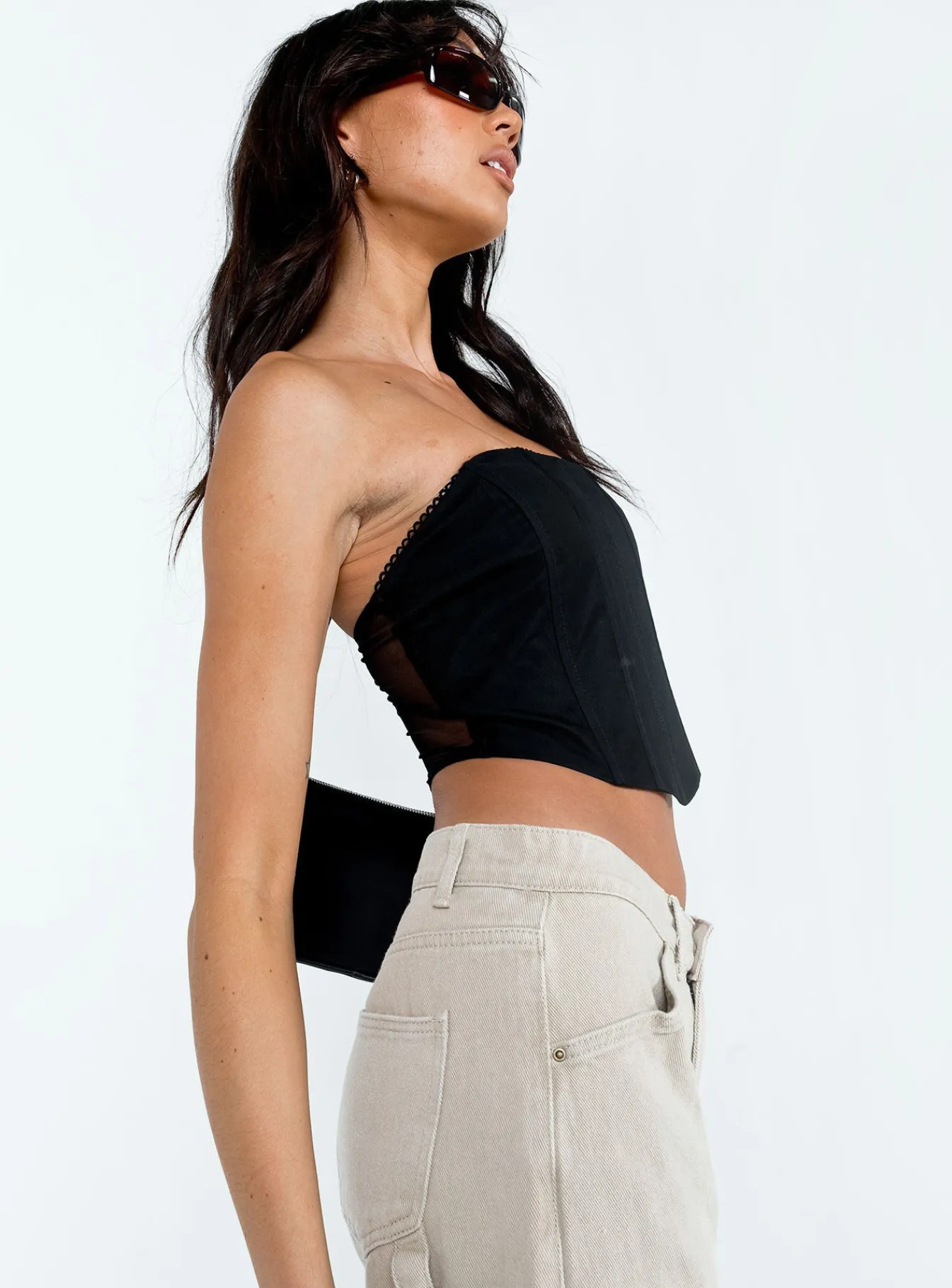 Princess Polly Beverly Strapless Top Black Best