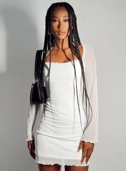 Princess Polly Bilbao Long Sleeve Mini Dress White Fashion