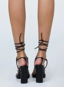 Princess Polly Billini Hera Heels  Black Cheap