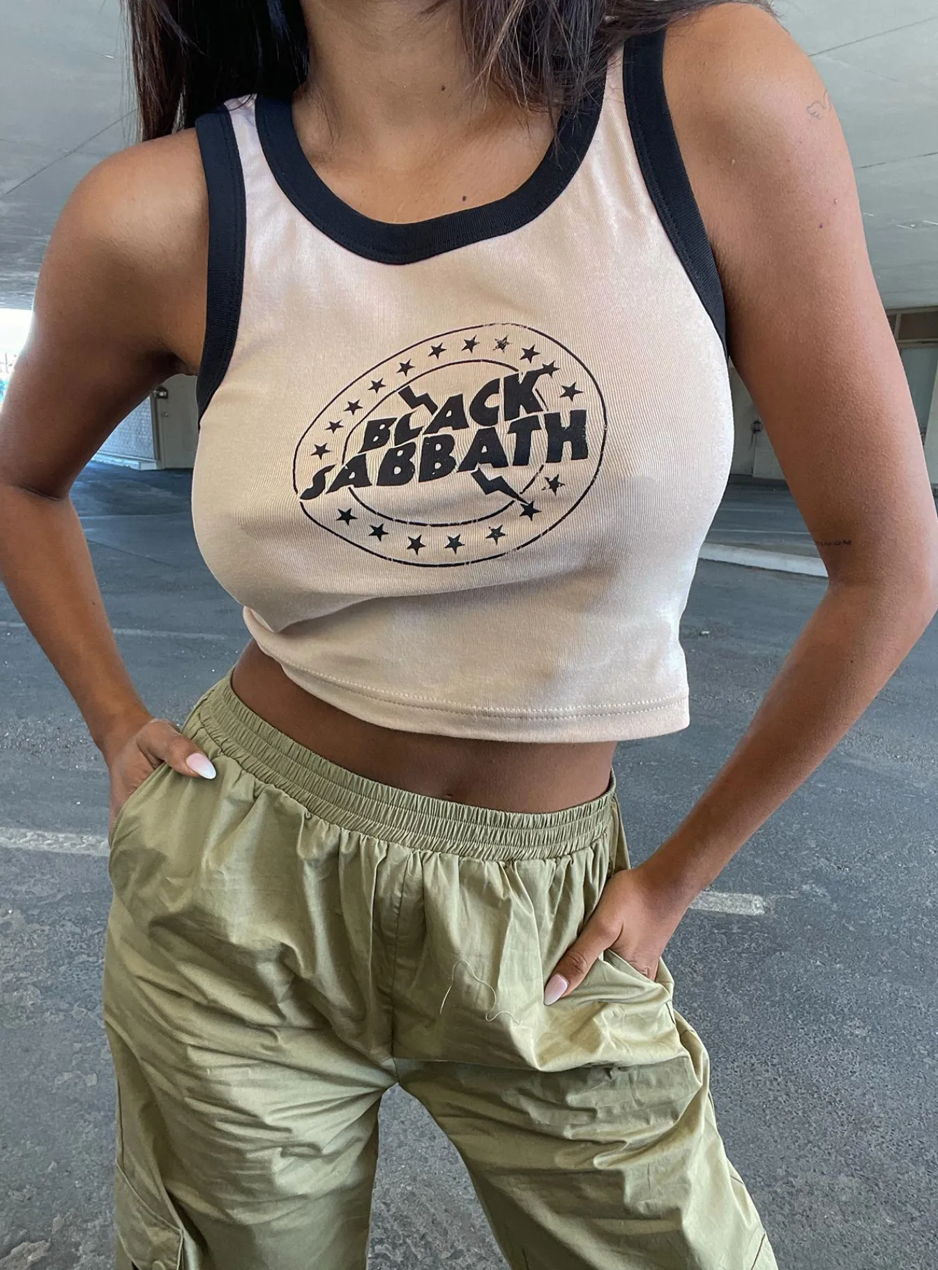 Princess Polly Black Sabbath Tank Top Brown Store
