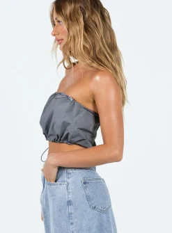 Princess Polly Blackburn Parachute Top Grey Clearance