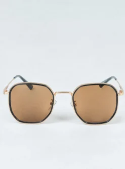 Princess Polly Blade Sunglasses   Brown Shop