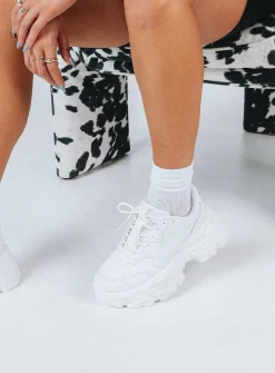 Princess Polly Blair Sneakers  White Flash Sale