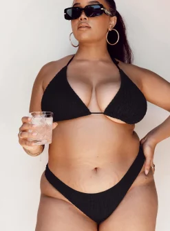Princess Polly Blanca High Cut Shirred Bikini Bottomscurve   Black Best Sale
