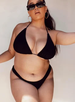 Princess Polly Blanca High Cut Shirred Bikini Bottomscurve   Black Best Sale