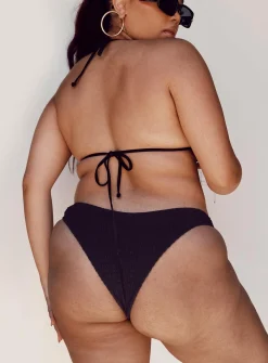 Princess Polly Blanca High Cut Shirred Bikini Bottomscurve   Black Best Sale