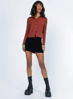 Princess Polly Blanca Long Sleeve Top  Brown Best