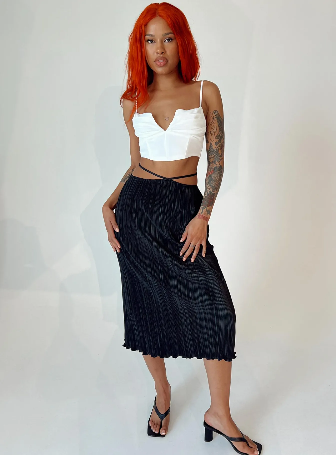 Princess Polly Blanca Midi Skirt Black Shop