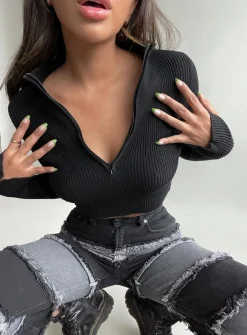Princess Polly Blanco Top  Black Discount