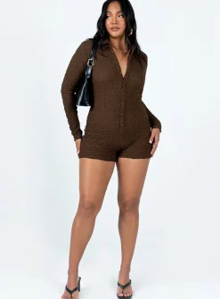 Princess Polly Blanford Romper Brown Outlet