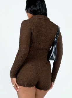 Princess Polly Blanford Romper Brown Outlet