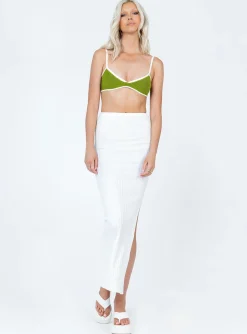 Princess Polly Blend Dannie Mid Waist Knit Skirt   White Discount