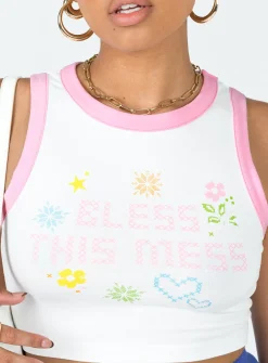 Princess Polly Bless This Mess Top  White Fashion