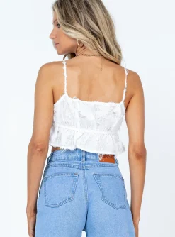 Princess Polly Bobbie Top  White Best