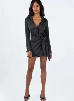 Princess Polly Bodeni Long Sleeve Mini Dress Black Best Sale