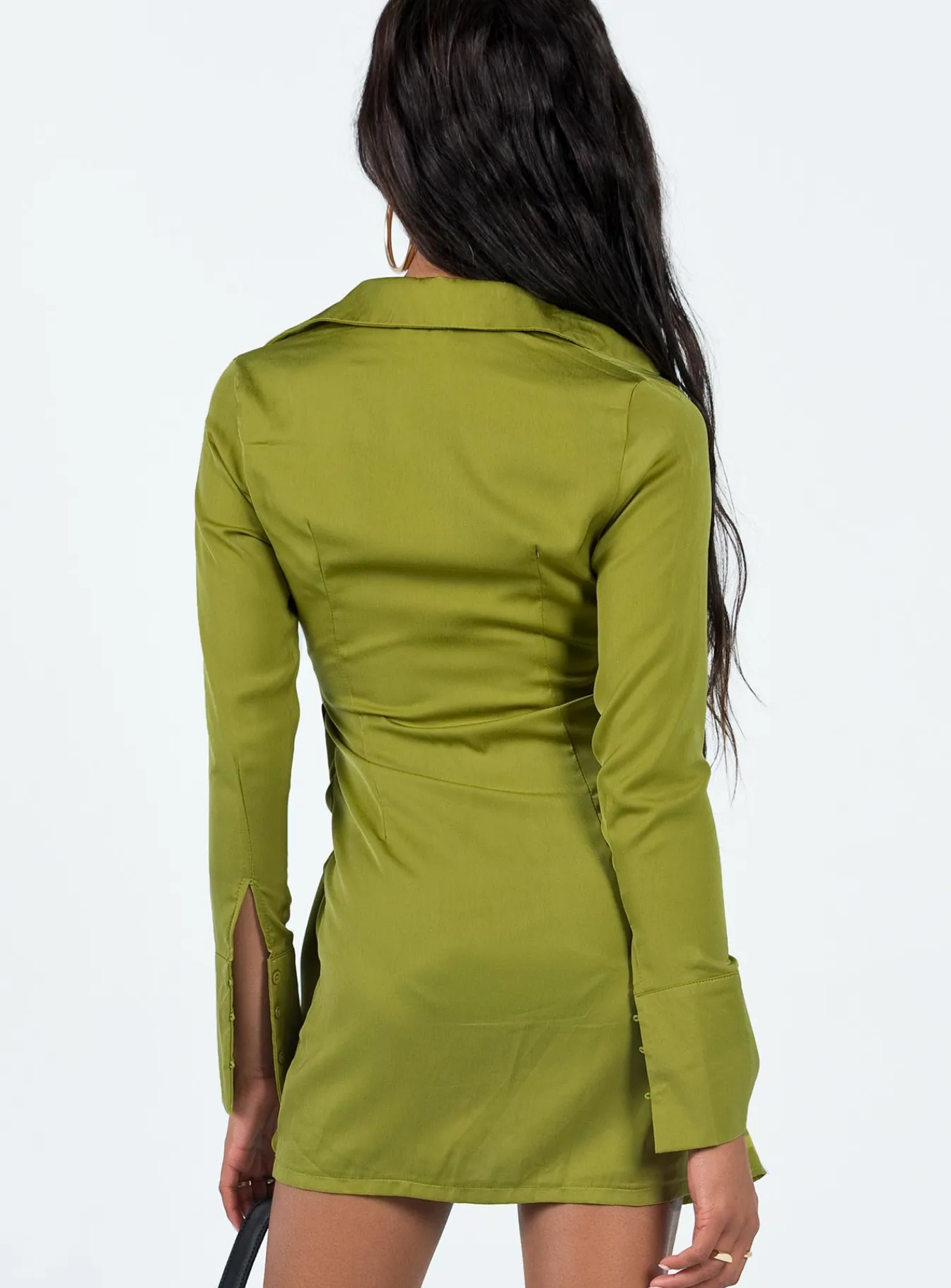 Princess Polly Bodeni Long Sleeve Mini Dress Green Outlet