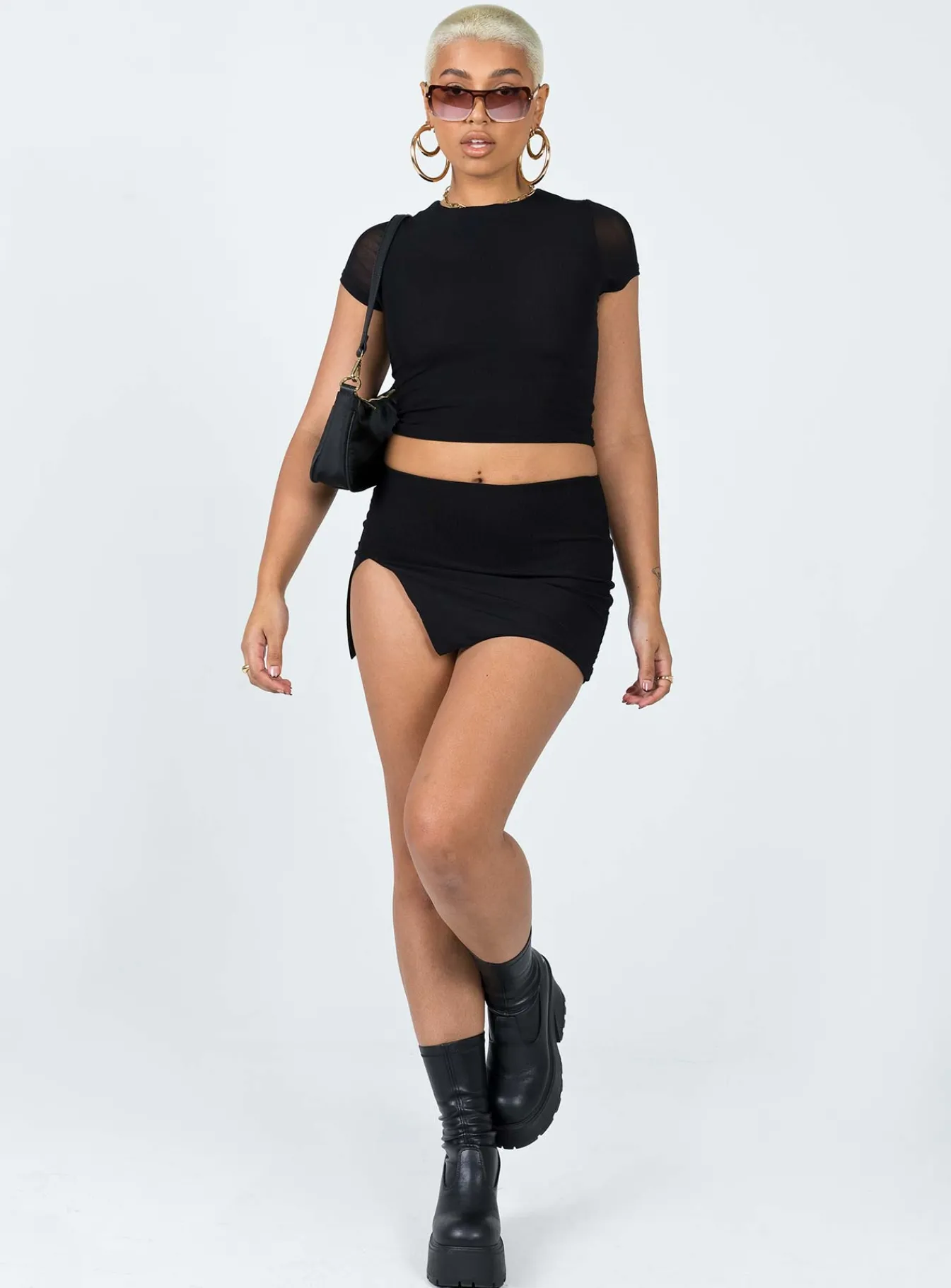 Princess Polly Bold Move Mini Skirtlower Impact Black Online