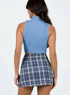 Princess Polly Bolton Mini Skirt  Blue Fashion