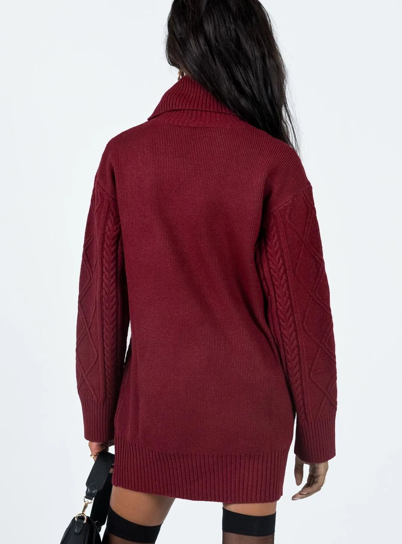 Princess Polly Bonington Sweater Dress Burgundy Store