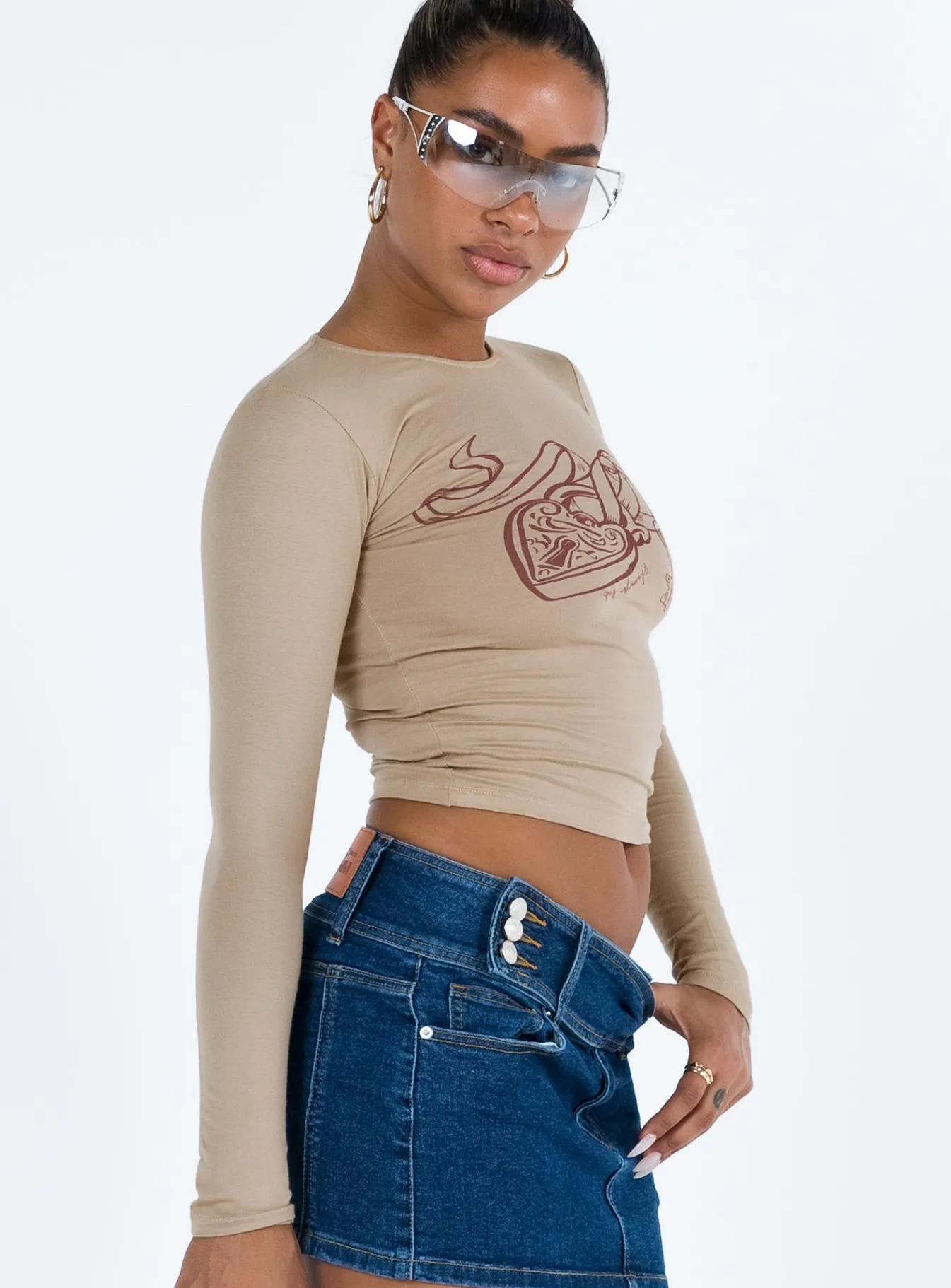 Princess Polly Bonja Top Dove Beige Best Sale