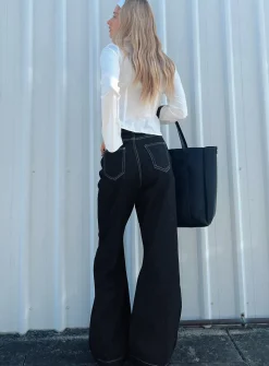Princess Polly Boorala Wide Leg Jeans  Dark Wash Denim Sale