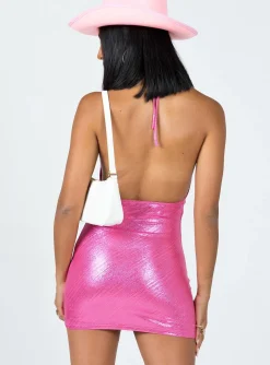 Princess Polly Born To Be Wild Mini Dressshine Pink Clearance