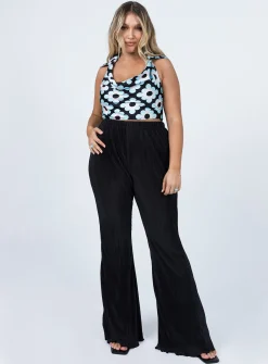 Princess Polly Botanic Sky Halter Top  Blue Clearance