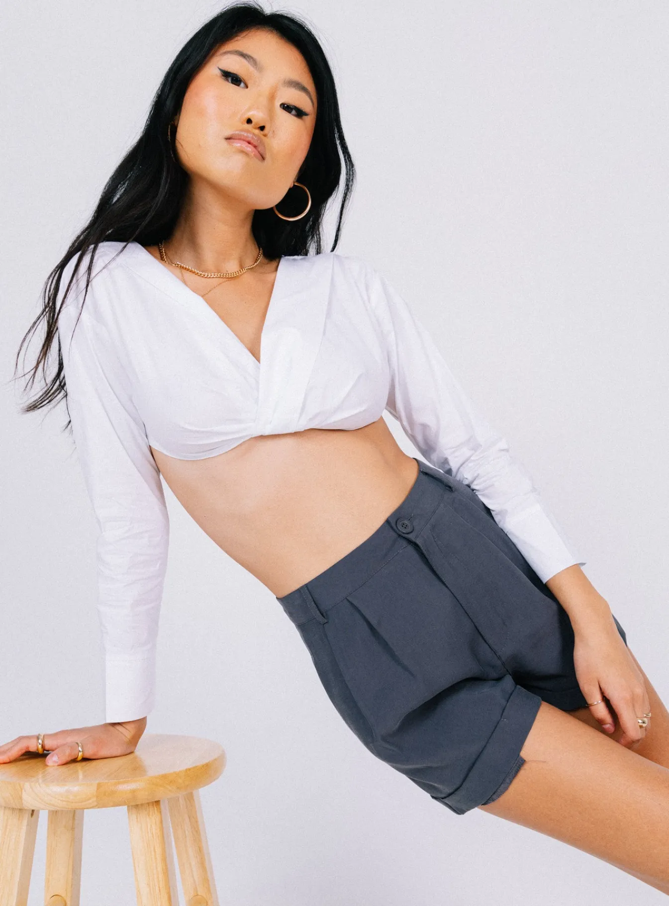 Princess Polly Botany Long Sleeve Top White Cheap