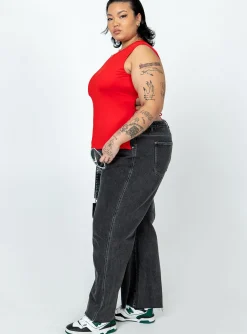 Princess Polly Boundless Denim Jeanscurve Black Shop